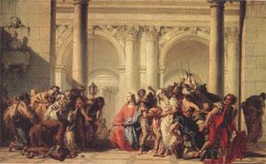 Giovanni Battista Tiepolo Christ with the Woman Taken in Adultery (mk05) Sweden oil painting art